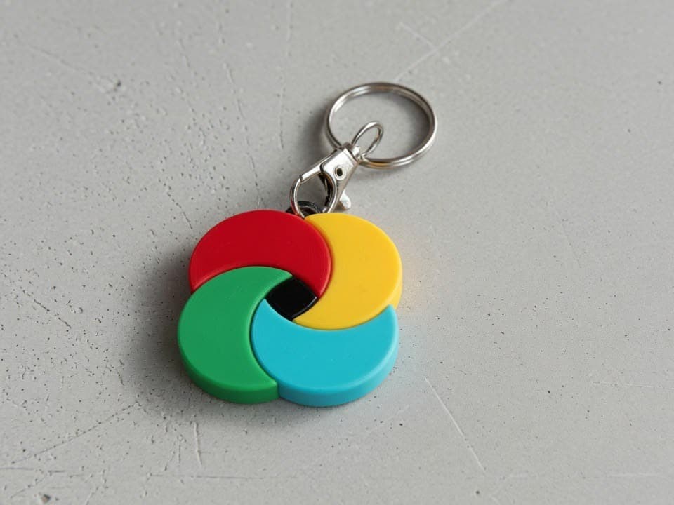 NFC-sleutelhanger op een stenen ondergrond